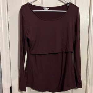 Women's Burgundy Long Sleeve Top